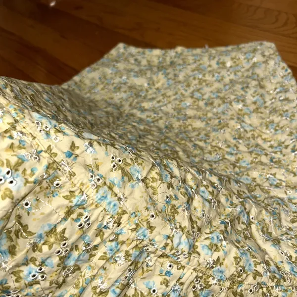 Mary Kate and Ashley Vintage Paisley Floral Skirt Size Yellow Blue Eyelet Y2k - Image 4