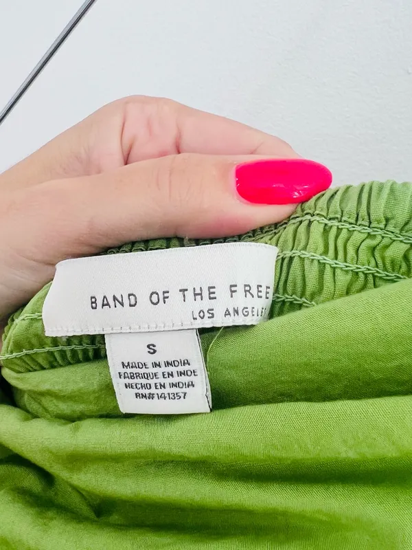 Band of the Free Green 100% Cotton Strapless Drop Waist Maxi Dress S - Image 2