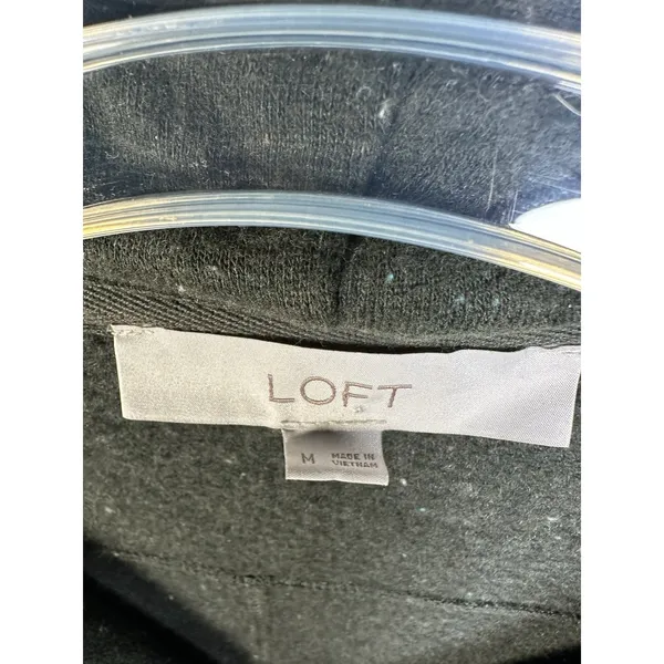 Ann Taylor Loft‎ Hoodie Sweatshirt Jacket Womens Medium Green Open Long Sleeve - Image 2