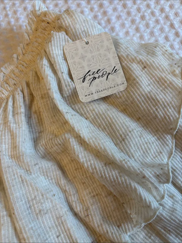 NEW! Free People free-est MILA Neutral Cream Tiered Ruffle Skort Mini Skirt L - Image 9