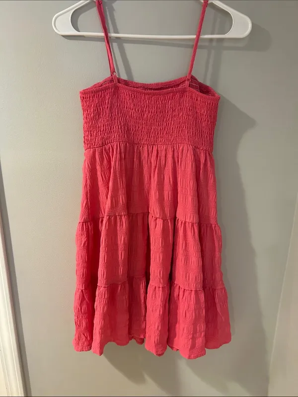 SHEIN Hot Pink Tiered Smocked Sundress - Image 2