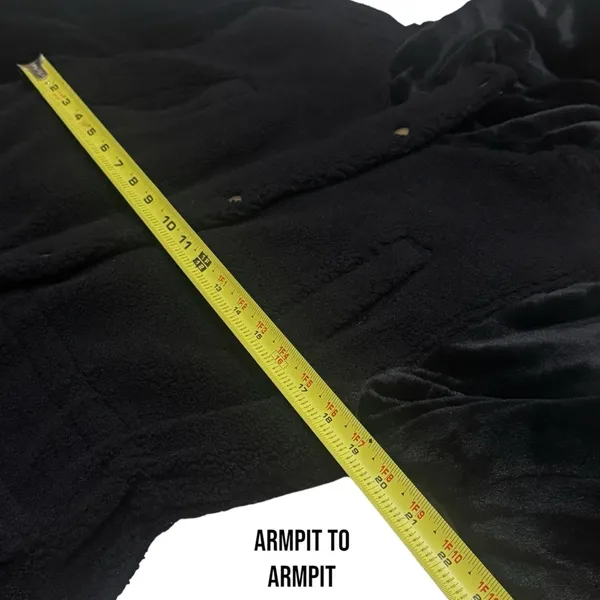 NWOT Eden Society Sherpa Faux Fur Lined Black Hooded Jacket Women’s Size L‎ - Image 9
