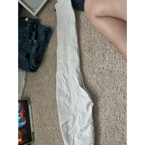 White High Waisted Leggings Lululemon Pockets Athletic Yoga Pants Gym Tights 4 - Image 2