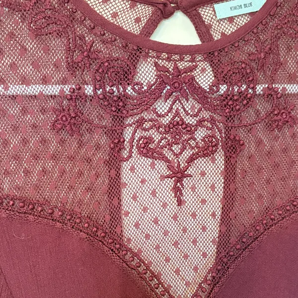 Kimchi Blue Burgundy Lace Mini Dress - Image 2