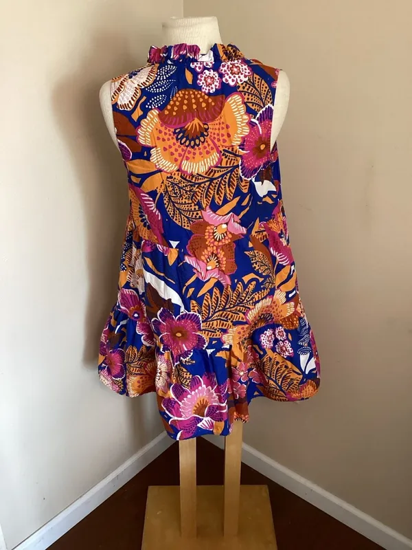 Sugarlips Floral Tiered Sleeveless Mini Dress Size S - Image 3