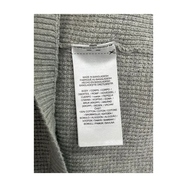Lauren Ralph Lauren Sweater Womens Medium Gray Hoodie Waffle Knit Preppy Cozy - Image 7