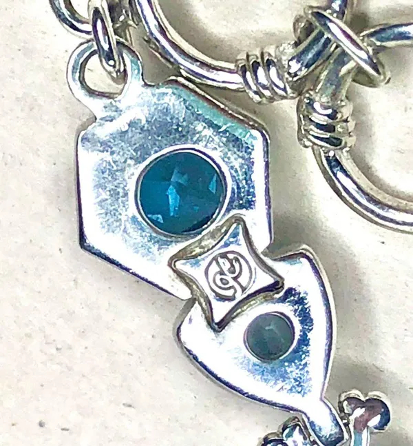 FACETED BLUE TOPAZ Sterling Silver Toggle Bracelet - Image 2