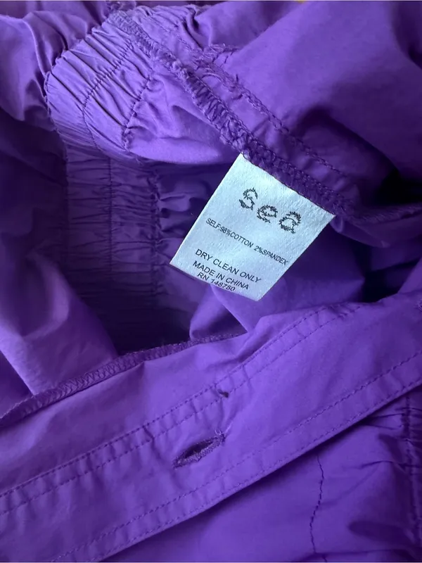 SEA New York Tabitha Purple Jumpsuit Size 00 Game Day Mardi Gras - Image 5