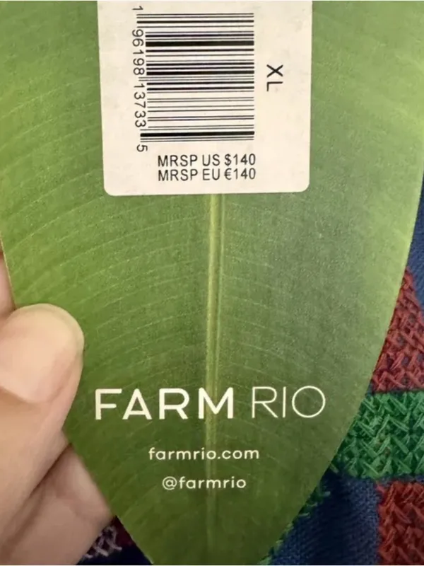 Nwt Farm Rio Embroidered Green Linen Boho Smocked Flutter Sleeve Crop Top Xl - Image 8