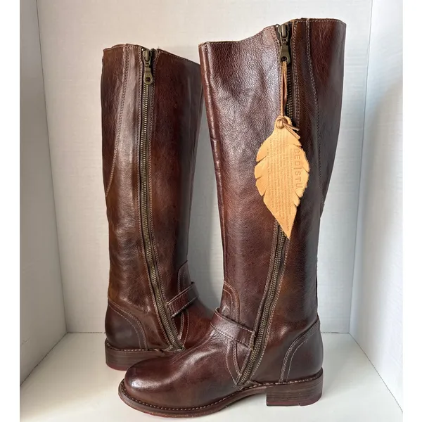 Bed Stu Glaye Tall Riding Knee High Boots Rustic Teak 8.5 - Image 2