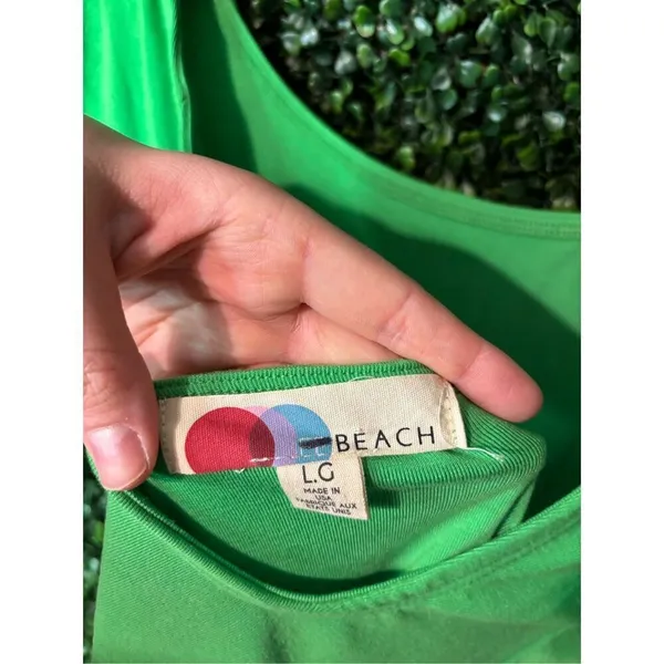 Free People Beach Rosalia Low Back Mini Green Dress Sz Large - Image 5