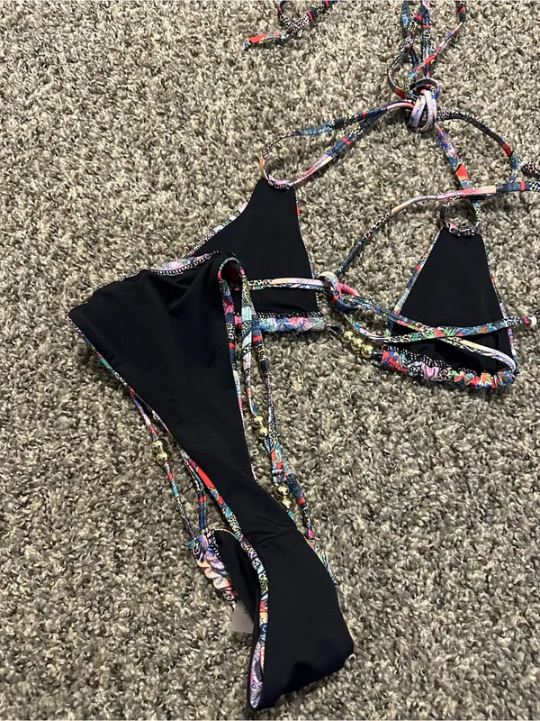 Missguided Multicolor Beaded Triangle Bikini Set - Image 7