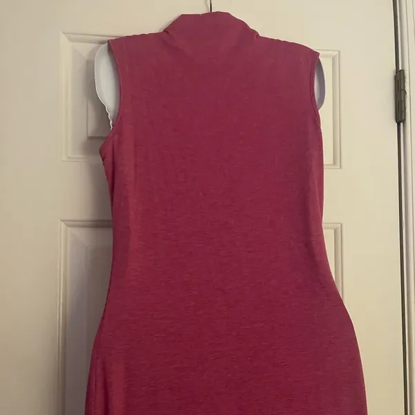 🩷 3/$18 mock neck Sleeveless Pink Midi Dress mauve pink - Image 4