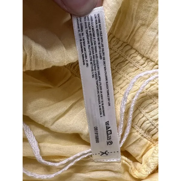 Free People Feelin Fancy Romper Mellow Yellow Ruffle Lace Small Cotton - Image 8