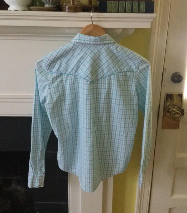 Aeropostale Vintage Y2K Plaid Pearl Snap Button Down Western Shirt - Sz Small - Image 2