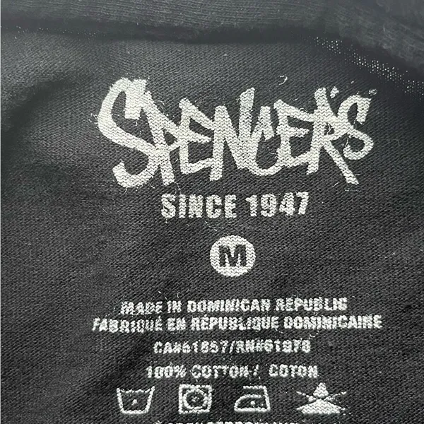 Spencers Skeloton Middle Finger Graphic Short Sleeve Tee Black Medium - Image 7