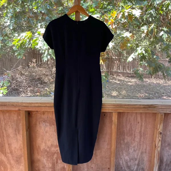 ASOS Design Women's Black Pleated Short Sleeve Midi Dress Size 6 - Image 2