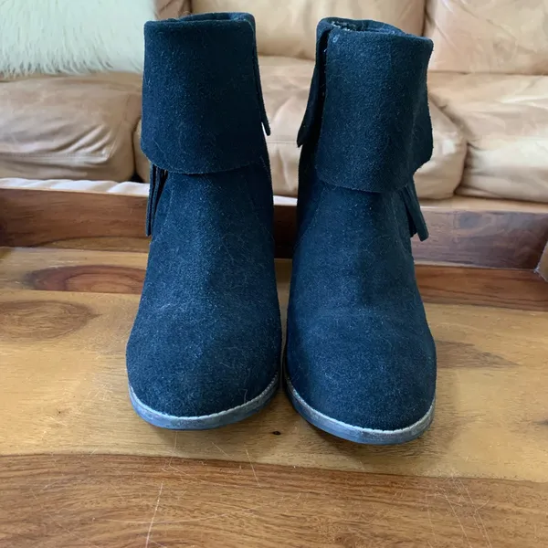 Coconuts by Matisse Black Suede Ankle Boots With Fringe - Image 4