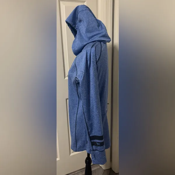 PINK Victoria’s Secret Heather Blue Logo Hoodie Pullover Size Large - Image 3