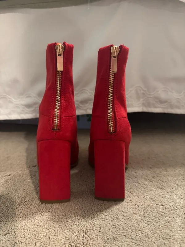 Booties Red Size 7 - Image 3
