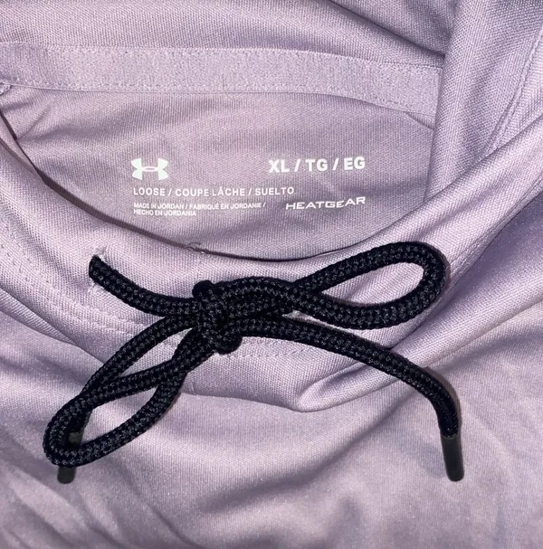 Under Armour Velocity Wordmark Loose Hoodie Lavender UA Tech HeatGear XL - Image 3