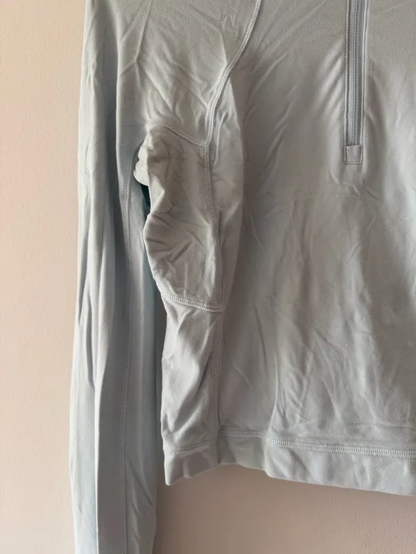 Lululemon Its Rulu Run Cropped Half Zip in Powder Blue Size 8 Athletic Pullover - Image 6