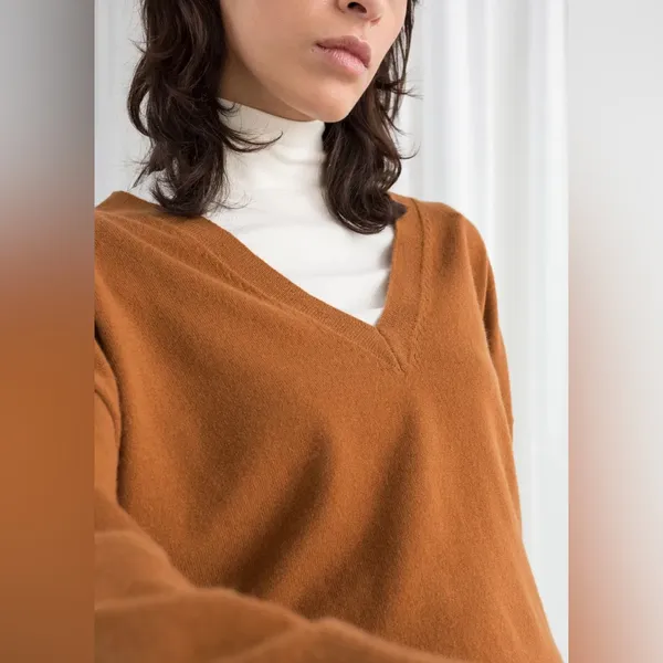 &Other Stories Light Brown 100% Cashmere Sweater Size XS - Image 8
