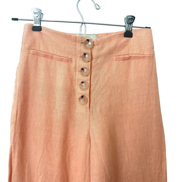PALOMA WOOL Adeline Linen‎ Pant Peach Sz 34 (US 2) - Image 5