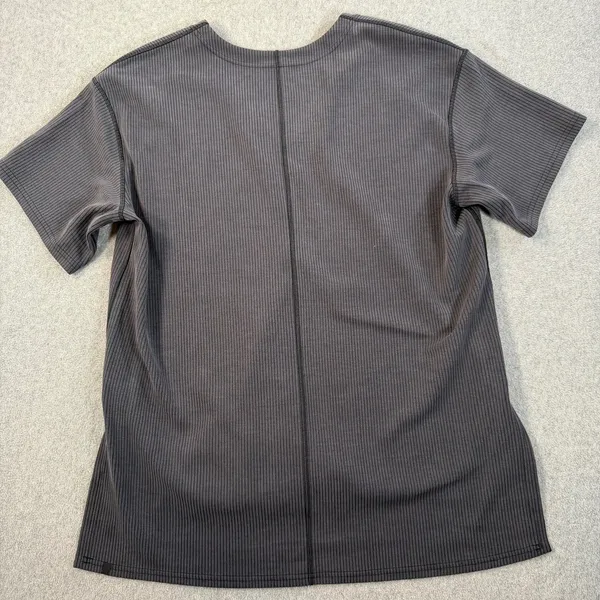 Lululemon Women's 6 Ribbed Softstreme Relaxed-Fit T-Shirt Gray Activewear - Image 9