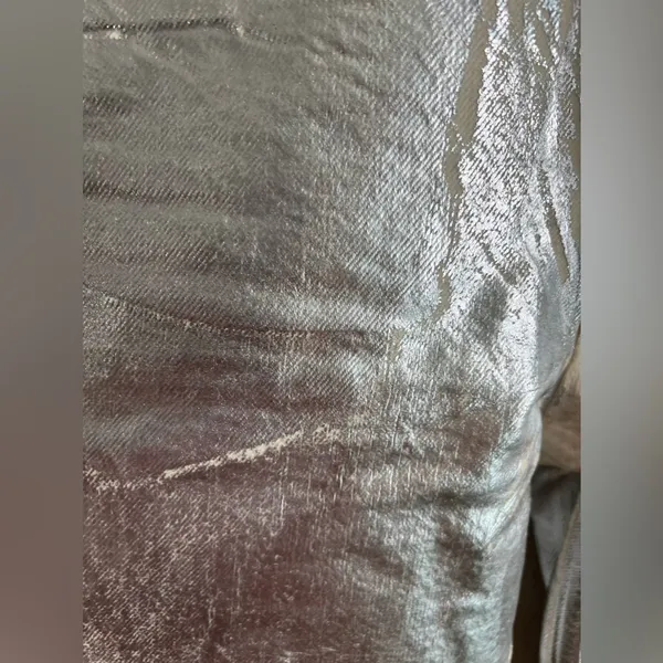 Zara silver metallic coated boyfriend fit straight leg jeans size 2 - Image 5