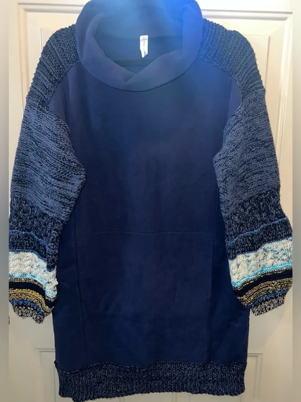Daily Practice by Anthropologie Cozy Cowl Neck Tunic Dress med - Image 2