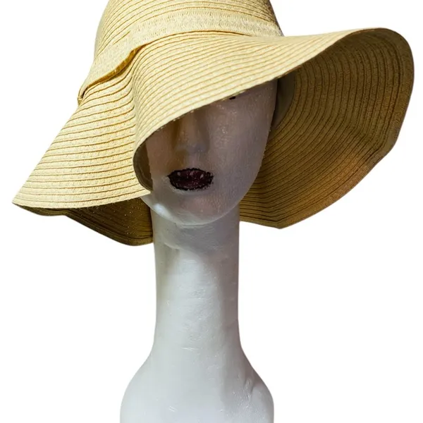 Shade & Shore Straw Cream Beach Sun Hat - Image 2
