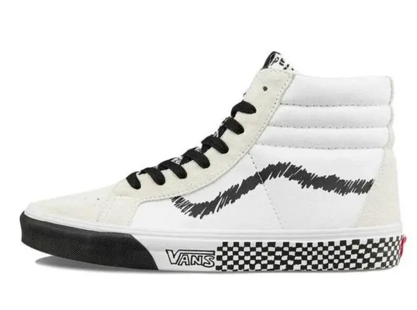Vans SK8 Hi Reissue DIY Black/True White Unisex Skate Shoes Size 5 (M) 6½ (W) - Image 2