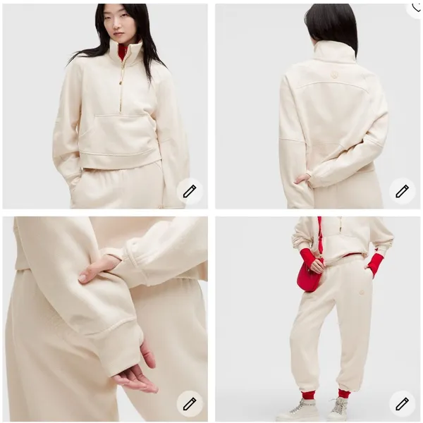 1/2 Zip Scuba/Oversized Scuba Joggers Lunar New Year Ivory XL/XXL NWT - Image 3