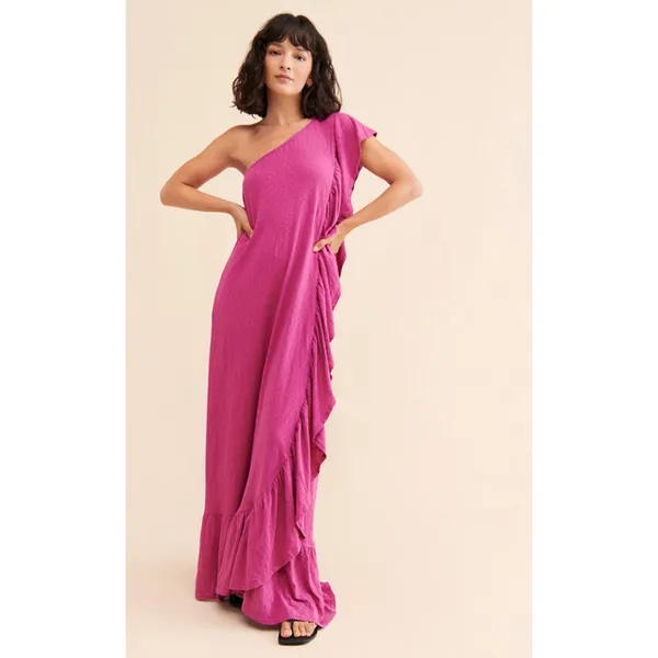 FREE PEOPLE Elisa Maxi Dress in Dahlia Mauve Size Medium - Image 10
