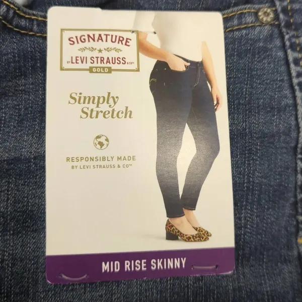 Signature By Levi's Strauss Women's Mid Rise Skinny Med Wash‎ Sz. 27 NWT - Image 10
