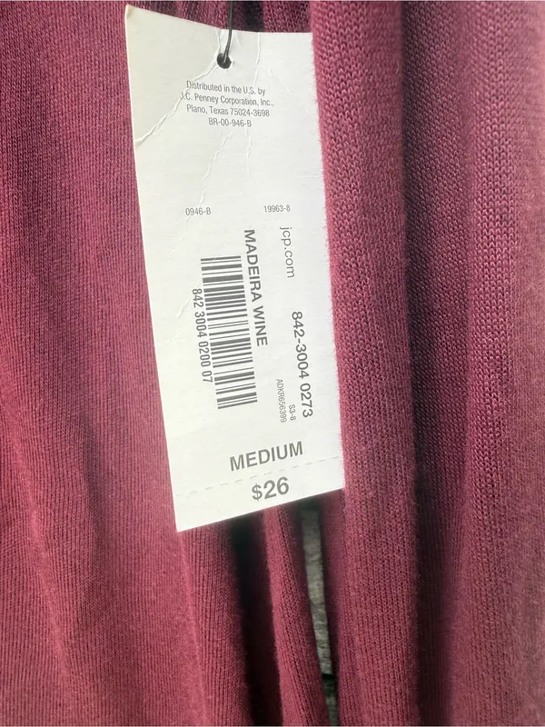 a.n.a Long-Sleeve V-Neck Top in Wine Burgundy - Image 5