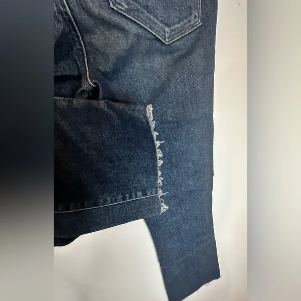 PAIGE Jeans Colette‎ Crop Flare Blue Distressed Bottom Faded Size 30 Pre-owned - Image 12