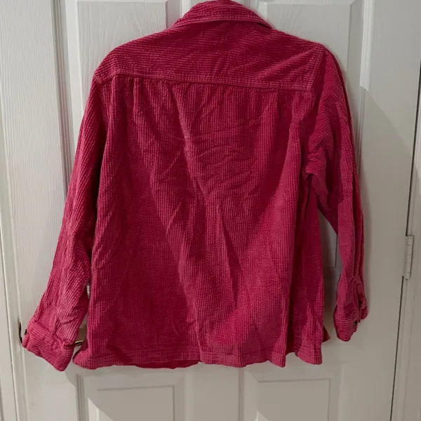 Vintage L.L. Bean Women’s Corduroy Shirt Jacket shacket in Pink/red size small - Image 5