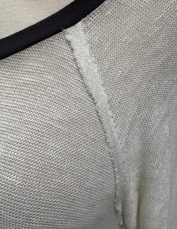 Free People Intimately Off-White with Black 3/4 Sleeve Weekend Layering Top - Image 6
