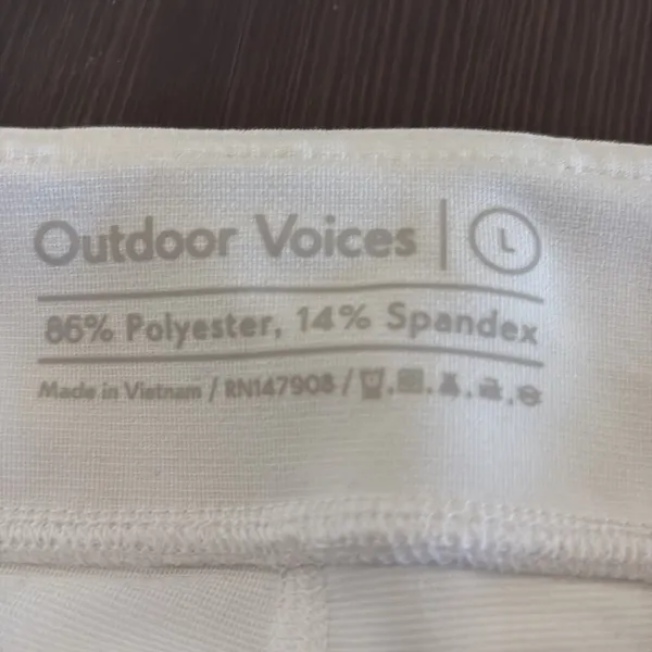 OUTDOOR VOICES Court Skort 4.5″ White Activewear‎ Tennis Pickleball Size L - Image 9