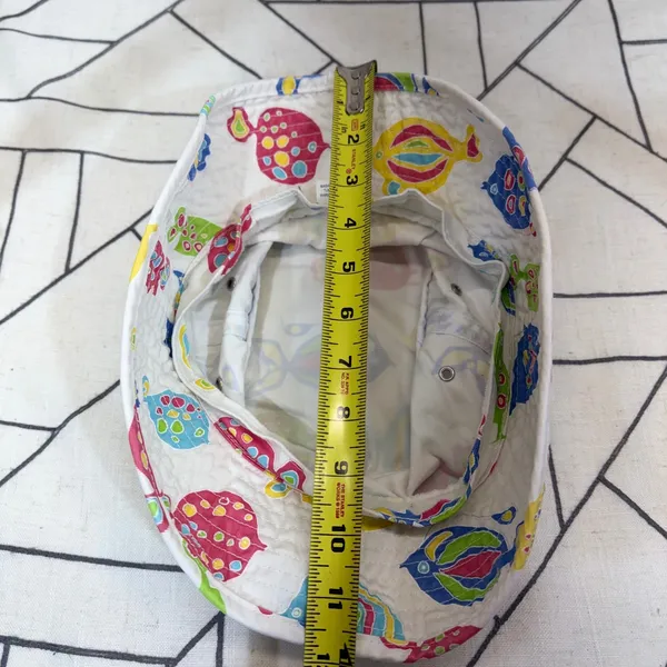 Fresh Produce Bucket Hat One Size‎ White Tropical Fish Print Cotton Sun Hat - Image 7