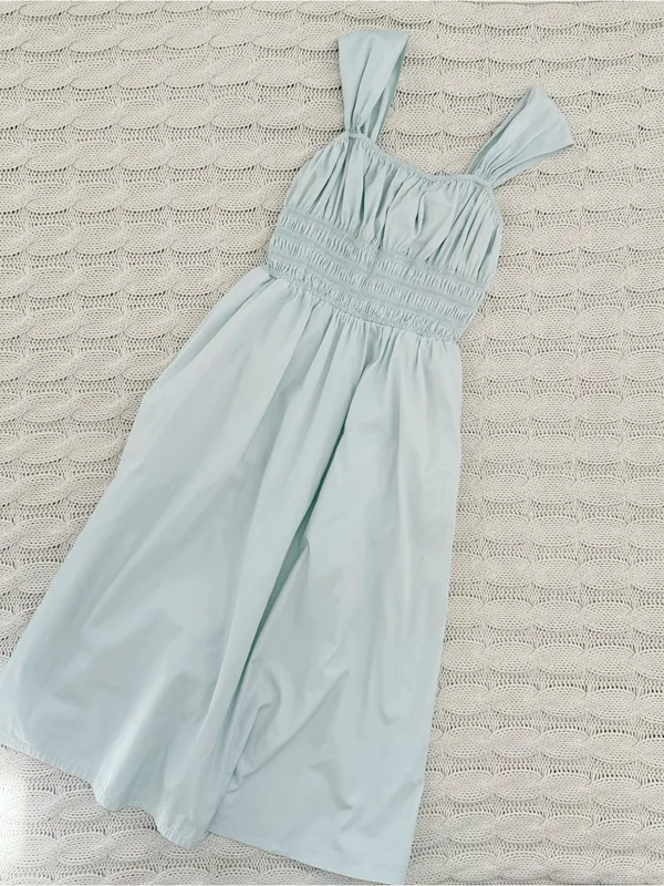 Chelsea 28 Smocked Bodice Midi Dress in Light Blue - Image 2