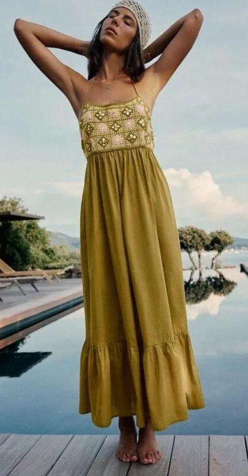 Zara Mix Beaded Crochet Dress - Image 3