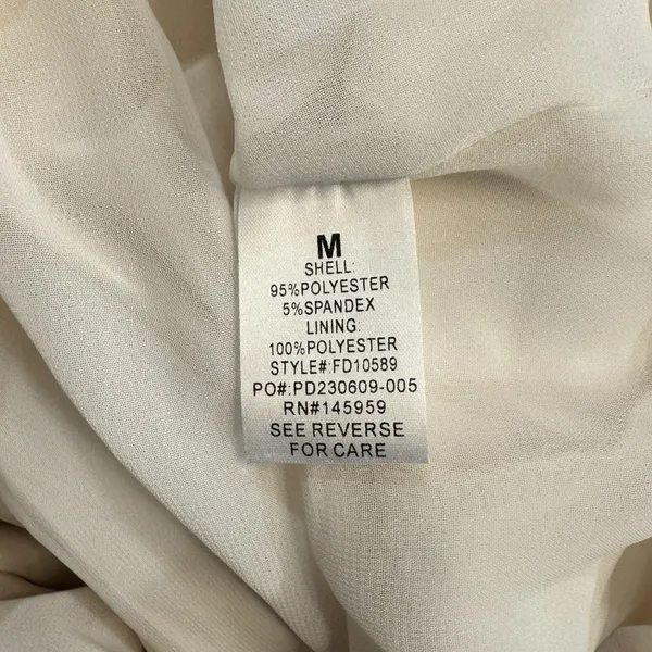 Dress Forum Olympia One Shoulder Pleated Asymmetric Maxi Dress Medium Ivory HOCO - Image 9