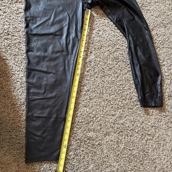 Women's Madeline & Monroe Black Stretch Pleather‎ Pants 3XL - Image 7