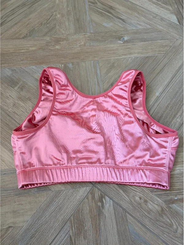 Enell Sport Hight Impact Bra Pink Satin Size 3 Bust 41" - 45" Activewear - Image 2