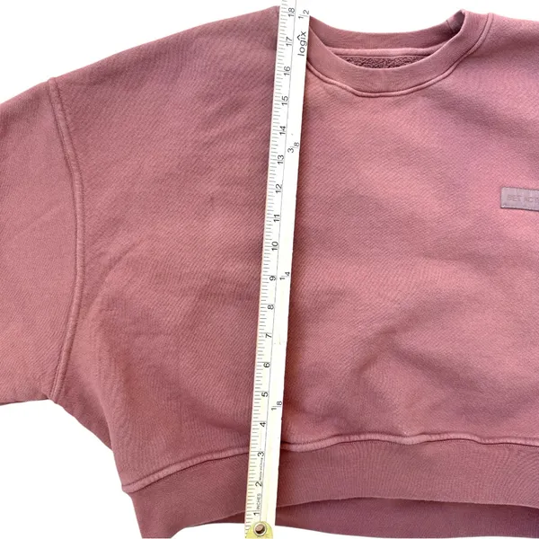 SET ACTIVE‎ Cropped Sweatshirt Medium Brown Fleece - Image 5