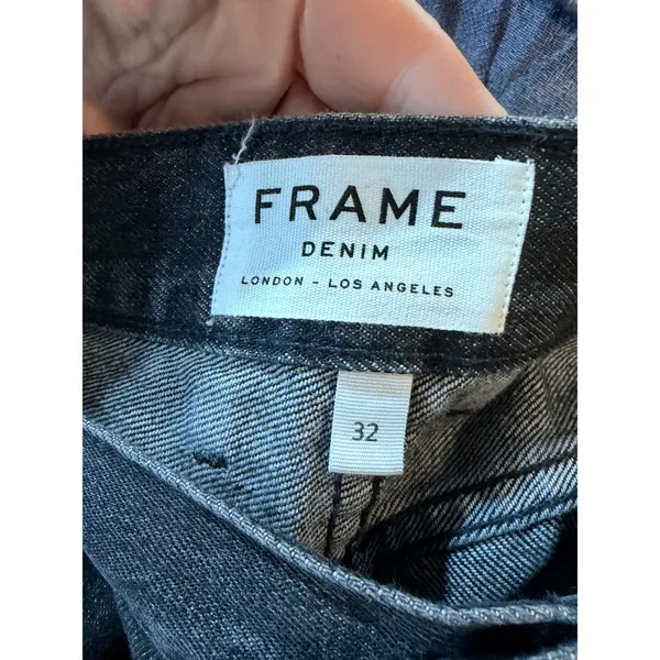 FRAME Denim Gray Wash Wide Leg‎ High Rise Jeans Size 32 Los Angeles - Image 3