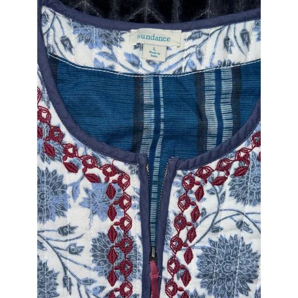 Sundance Women's Catalog Jubileo Utility Jacket Embroidered Quilted Size Large - Image 4